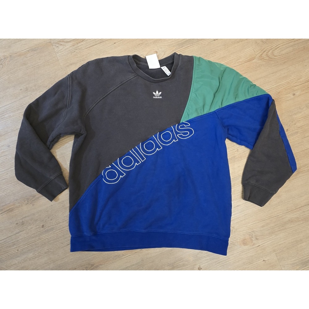 Men's adidas originals Colorblock‎ Design Logo Printing Crew Neck Pullover XL